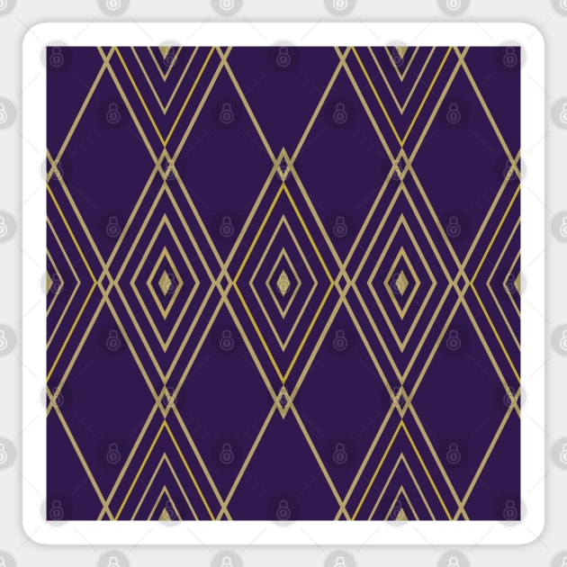 Art Deco Gold & Deep Violet Sticker by PSCSCo